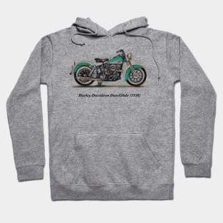 Drawing of Vintage Classic Motorcycle HD Duo-Glide 1958 Hoodie